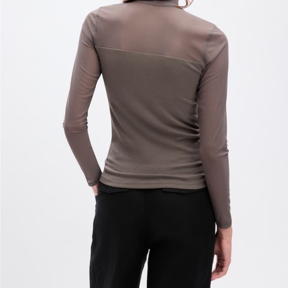 GAP modern mock neck mesh tee shirt. This is long sleeve mesh shirt - Picture 2 of 2